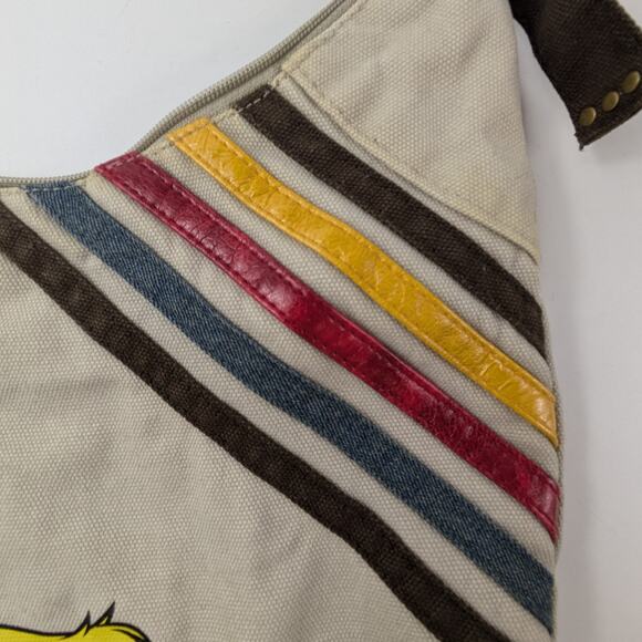 Disney Tinkerbell Shoulder Bag Purse Tote Fab Starpoint New York Canvas Brown - Picture 3 of 15